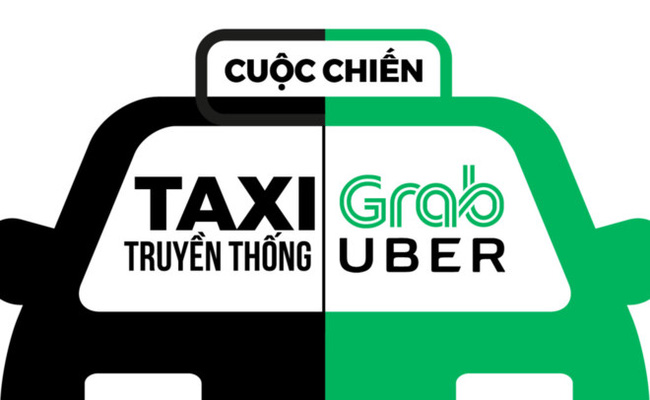 cuộc chiến taxi truyền thống và uber, grab