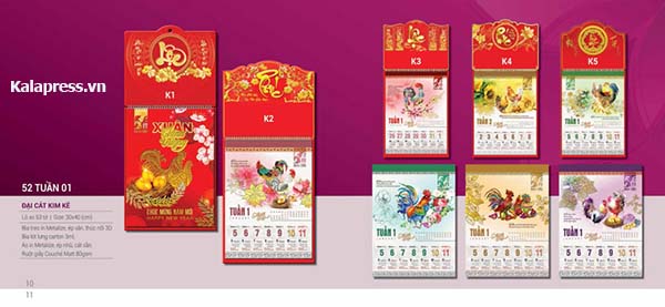 Bảng giá in lịch tết mới nhất của Kalapress