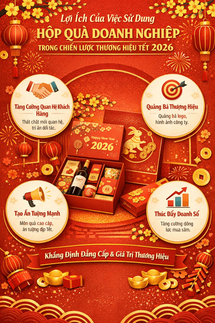 Hộp quà doanh nghiệp – Điểm chạm thương hiệu quan trọng dịp Tết 2026