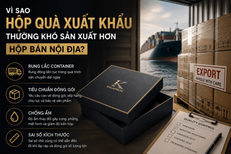 Vì sao hộp quà xuất khẩu thường khó sản xuất hơn hộp bán nội địa?