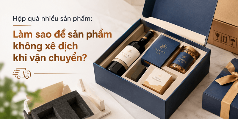 Hộp quà nhiều sản phẩm: Làm sao để sản phẩm không xê dịch khi vận chuyển?