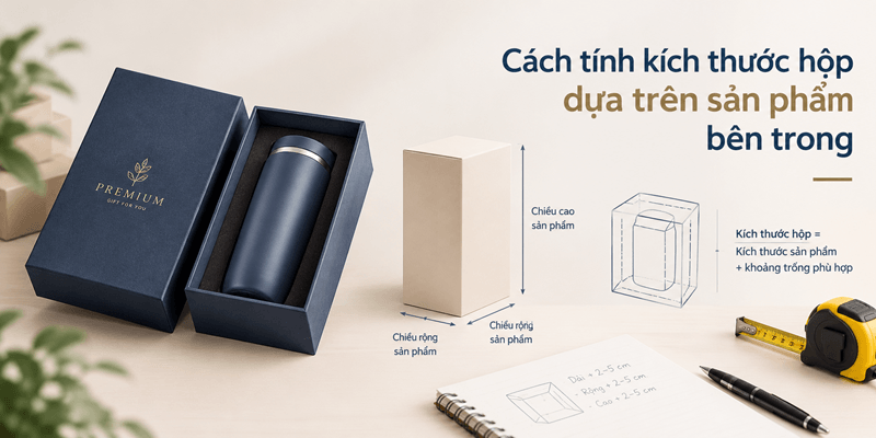 Cách tính kích thước hộp dựa trên sản phẩm bên trong